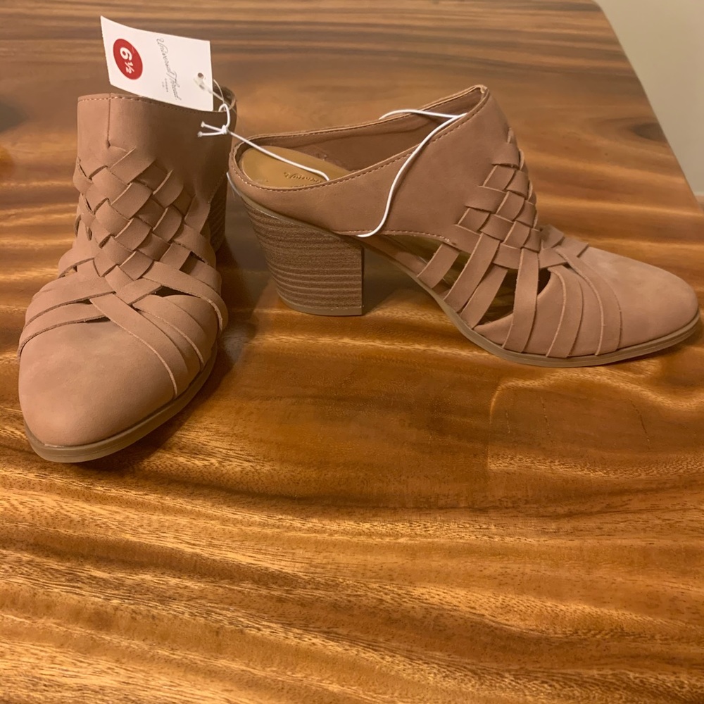 Women's Woven Block Heel Mule — Neutral Taupe
